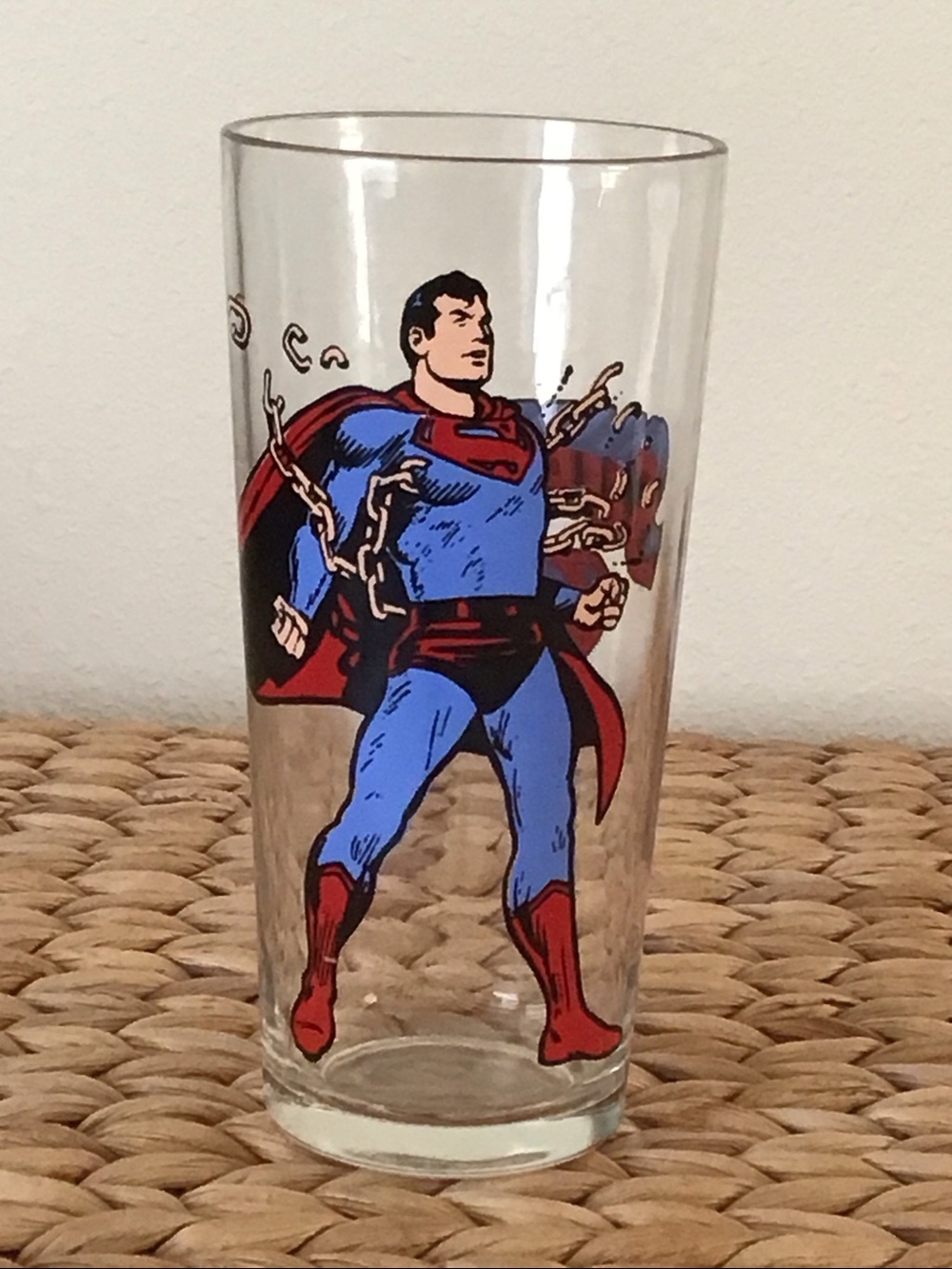 Vintage Superman DC Comics Glass, 1975